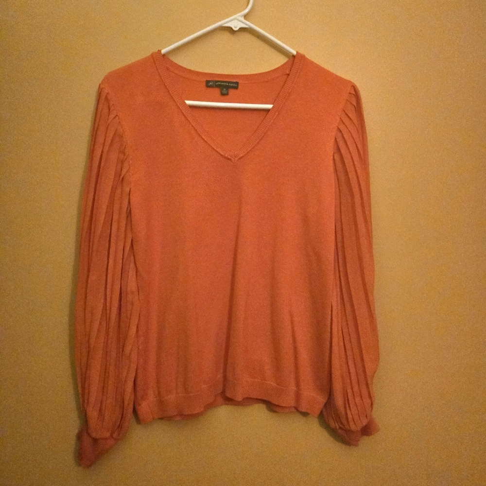 Adrianna Papell Ruffle Sleeved Top PTP=18"